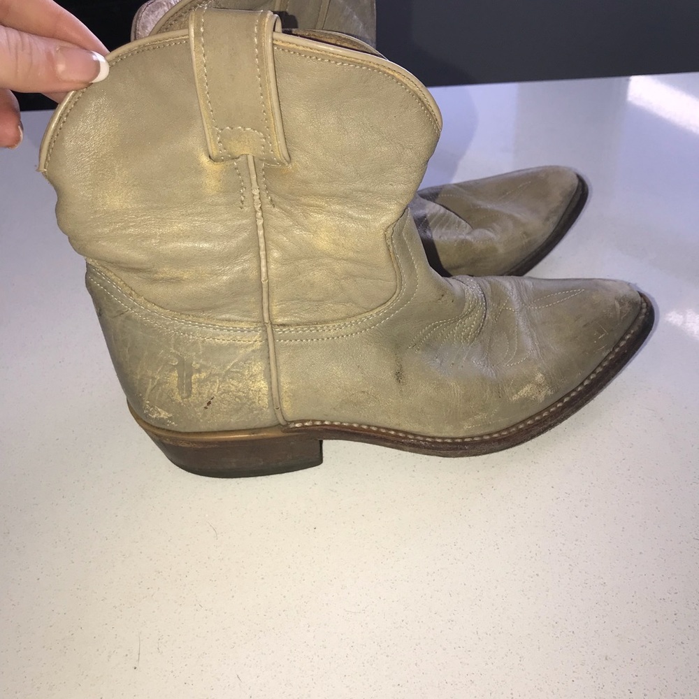 Frye Grey Cowboy Booties